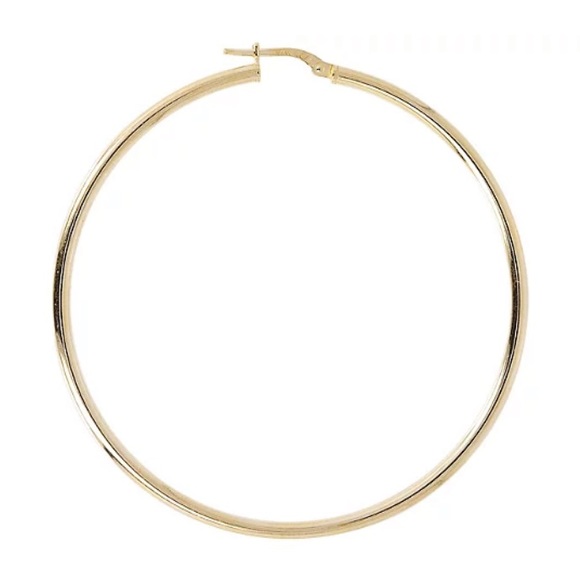 Veronese 18K Yellow-Gold Clad 2" Polished Hoop Earrings - Picture 4 of 4